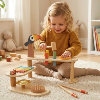 TOOKY TOY Edukacyjny Stolik Muzyczny 8 el. Tukan