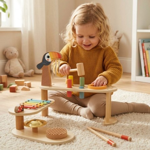 TOOKY TOY Edukacyjny Stolik Muzyczny 8 el. Tukan