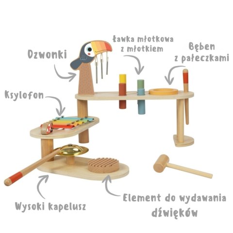 TOOKY TOY Edukacyjny Stolik Muzyczny 8 el. Tukan