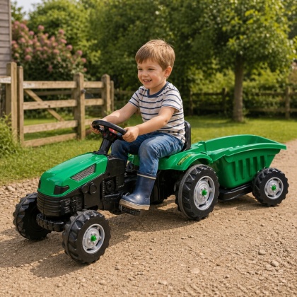 Traktor dla dzieci na Pedały z Przyczepą Farmer GoTrac MAXI Ciche Koła