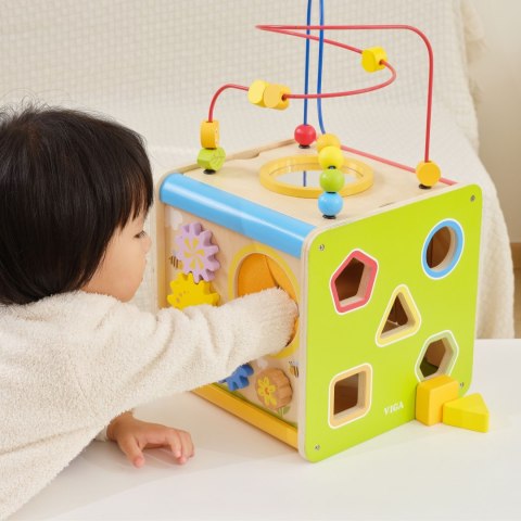 Viga Drewniana Kostka Edukacyjna 5w1