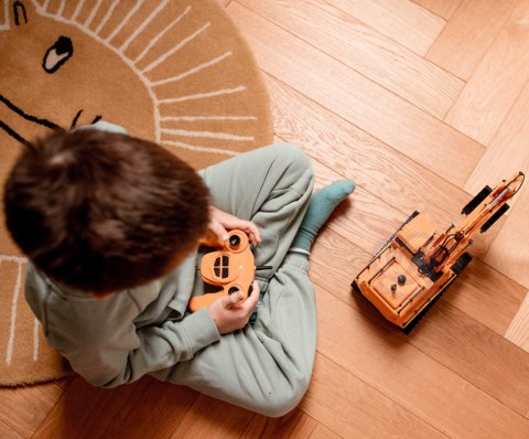 Duża Koparka dla dzieci Zdalnie Sterowana na Gąsienicach 7 Funkcji Dźwięk + Akc.