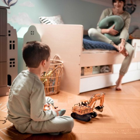 Duża Koparka dla dzieci Zdalnie Sterowana na Gąsienicach 7 Funkcji Dźwięk + Akc.