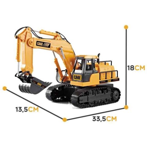 Duża Koparka dla dzieci Zdalnie Sterowana na Gąsienicach 7 Funkcji Dźwięk + Akc.