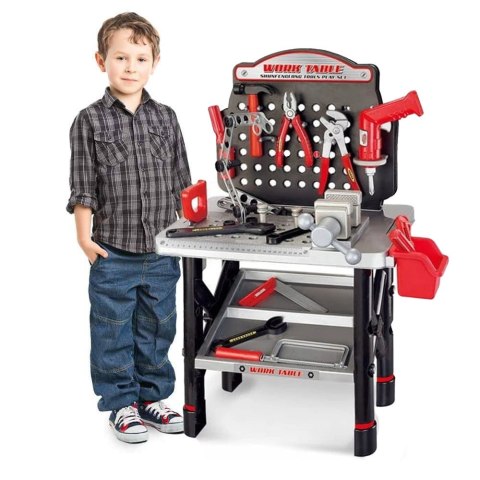 Duży Warsztat z Narzędziami dla Dzieci Zestaw Majsterkowicza Wiertarka Piła Młotek 50 el.