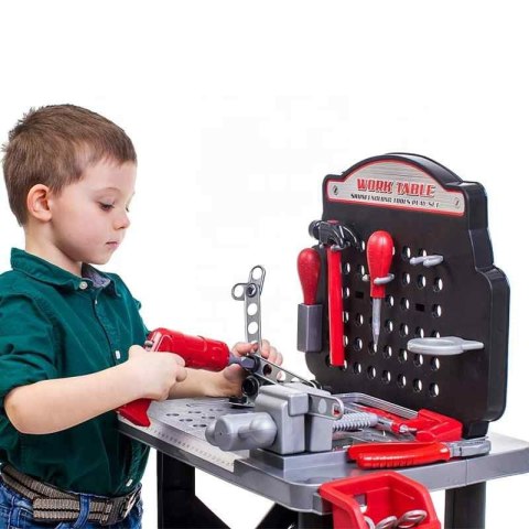 Duży Warsztat z Narzędziami dla Dzieci Zestaw Majsterkowicza Wiertarka Piła Młotek 50 el.