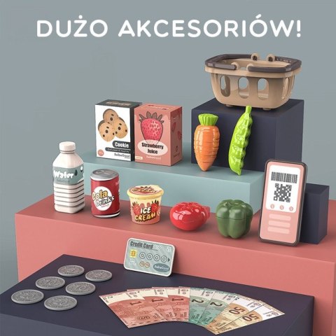 Kasa Sklepowa Dla Dzieci Skaner Waga Mikrofon + 25 Akc. Zabawka
