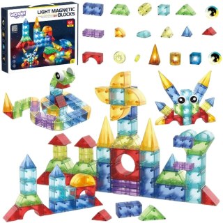 WOOPIE Klocki Magnetyczne Konstrukcyjne Sześciany 3D Zestaw Edukacyjny 63 el.