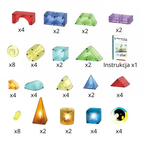 WOOPIE Klocki Magnetyczne Konstrukcyjne Sześciany 3D Zestaw Edukacyjny 63 el.