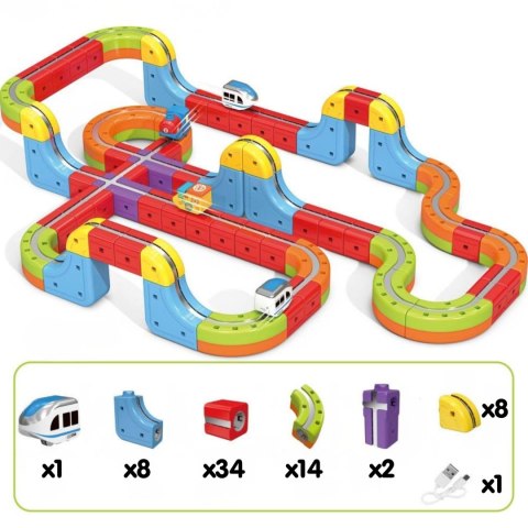 Klocki Magnetyczne dla dzieci Tor Lewitujący do Składania 68 el.