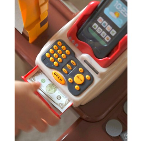 Sklep dla dzieci Supermarket z Wózkiem Waga Kasa Skaner + 48 Akc.