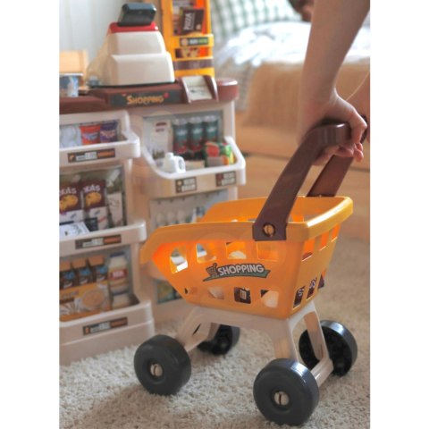 Sklep dla dzieci Supermarket z Wózkiem Waga Kasa Skaner + 48 Akc.