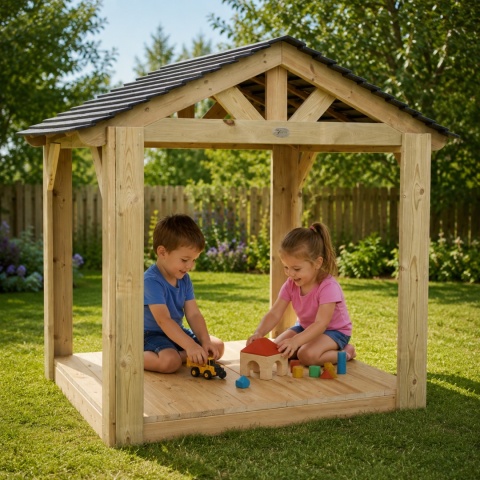 Duży Drewniany Domek Altana Plac Zabaw dla dzieci CLASSIC WORLD EDU
