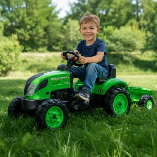 FALK Country Farmer Traktorek na Pedały z Przyczepką Zielony 2-5 lat