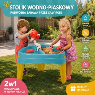 FEBER Stolik Wodny z Przykrywą CASUAL 4w1 Piaskownica Biurko Stolik Piknikowy Akc.