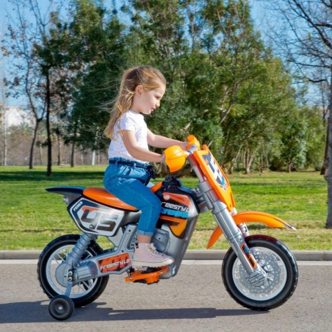 Motor Cross Pomarańczowy na Akumulator 6V dla Dziec Feber i