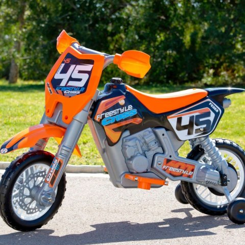 Motor Cross Pomarańczowy na Akumulator 6V dla Dziec Feber i