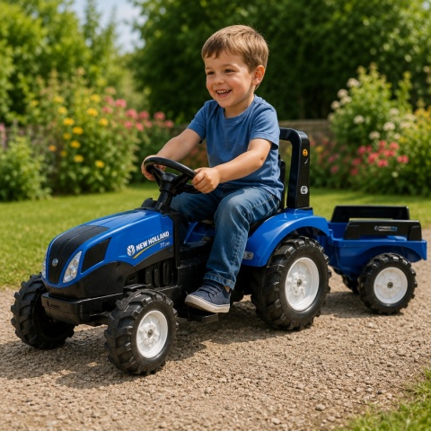 New Holland Traktor dla dzieci na Pedały Duży z Przyczepką od 3 lat