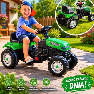 Traktor dla dzieci na Pedały Farmer GoTrac Ciągnik Ciche Koła Woopie
