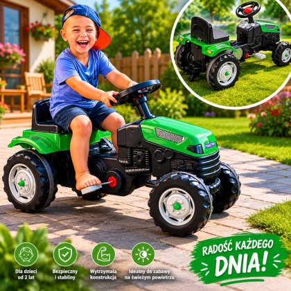 Traktor dla dzieci na Pedały Farmer GoTrac Ciągnik Ciche Koła Woopie