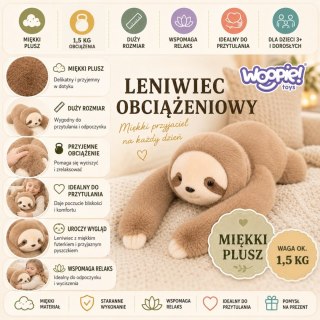 WOOPIE Pluszak Obciążeniowy Leniwiec Antystresowy Sensoryczny Ciężkomiś Przytulanka 65cm 1500g