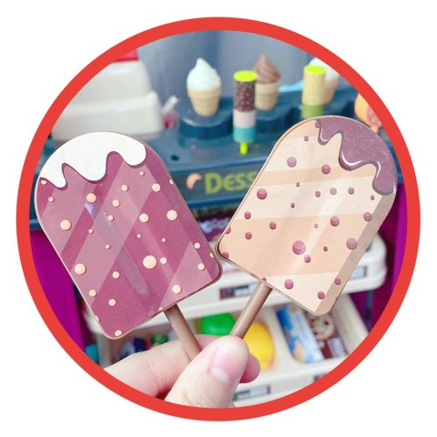 WOOPIE Sklep Supermarket z Lodami i Słodyczami Światło Dźwięk + 55 Akc.