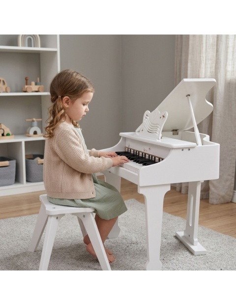 Duże Pianino Fortepian dla Dzieci z Krzesełkiem i Książeczką do Nauki CLASSIC WORLD