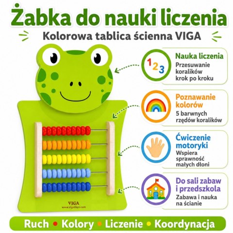 Drewniane Liczydło edukacyjne Żabka Tablica dla dzieci