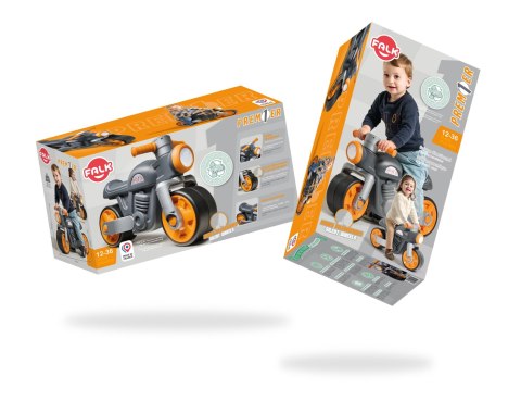 Jeździk Biegowy dla dzieci Ciche Koła Motor Prem1er Retro Czarny 12m+ FALK