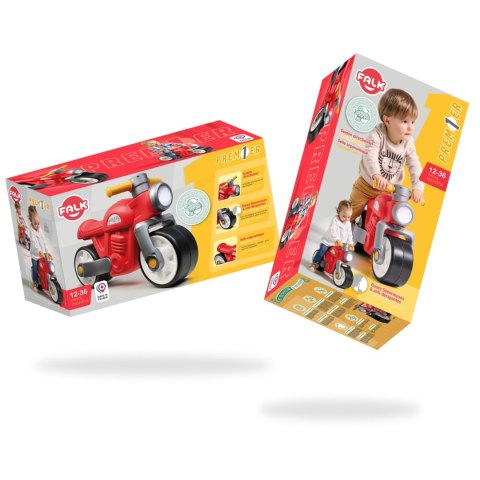 FALK Jeździk Biegowy Ciche Koła Motor Prem1er Retro Czerwony 1+