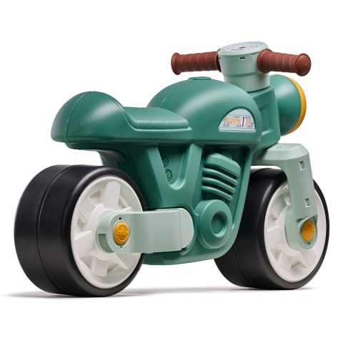 Jeździk Biegowy Ciche Koła Motor Retro Zielony 12m + Falk