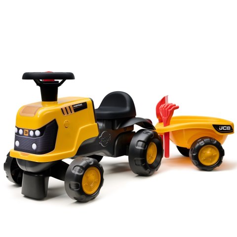 Jeździk dla dzieci biegowy Traktor JCB Fastrac z Przyczepą Łopatką i Grabkami 1-3 lat FALK