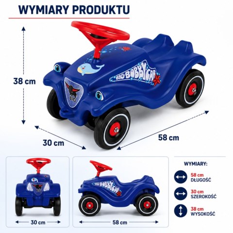 Klasyczny Jeździk dla dzieci Bobby Car z Rysunkiem Delfinka
