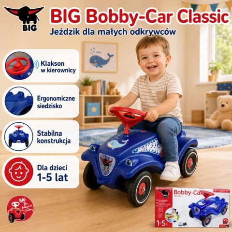 Klasyczny Jeździk dla dzieci Bobby Car z Rysunkiem Delfinka