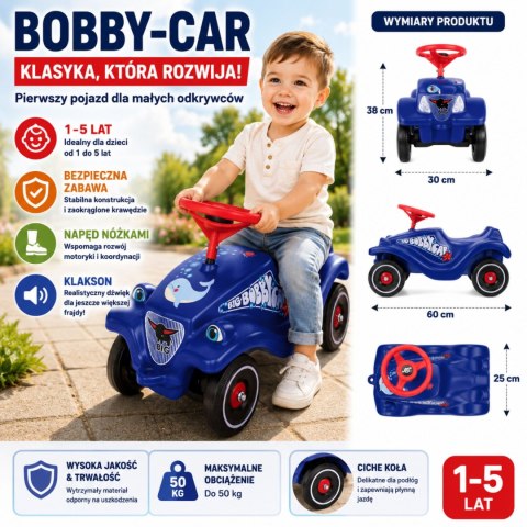 Klasyczny Jeździk dla dzieci Bobby Car z Rysunkiem Delfinka