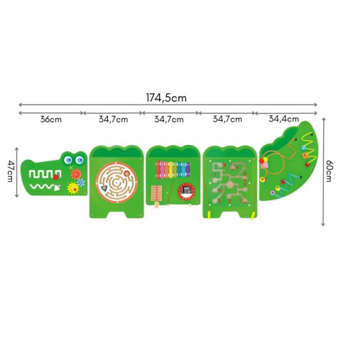 Tablica Sensoryczna Manipulacyjna Edukacyjna Krokodyl Viga Toys żłobek przedszkole
