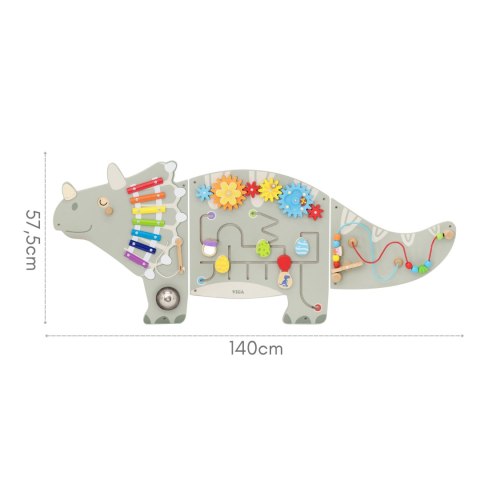 VIGA Ścienny Panel Aktywności Dinozaur Triceratops Tablica 18m+