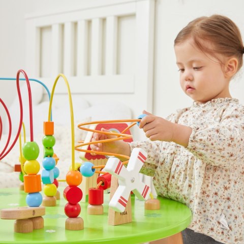 Viga Drewniany Stolik Edukacyjny Sensoryczny Przeplatanka XXL Montessori