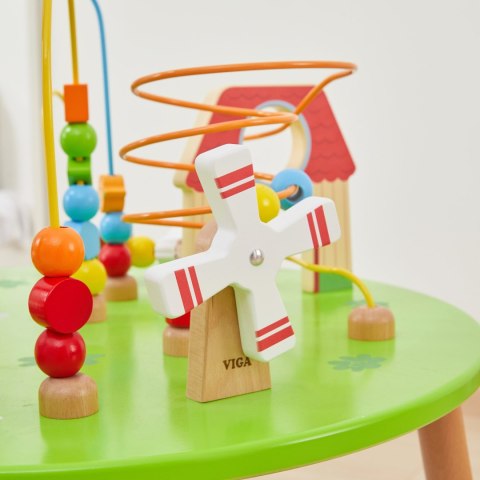 Viga Drewniany Stolik Edukacyjny Sensoryczny Przeplatanka XXL Montessori