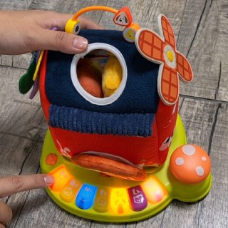 WOOPIE BABY Interaktywny Domek Farma Sorter Pianinko + 7 Pluszaków Edukacyjny