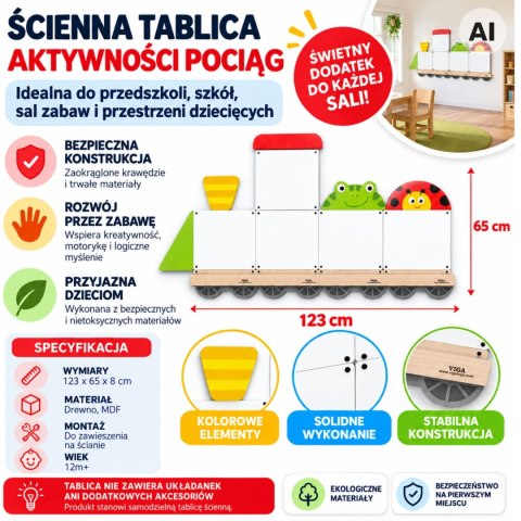 System Tablic Edukacyjnych Pociąg Zwierzątka Certyfikat FSC VIGA