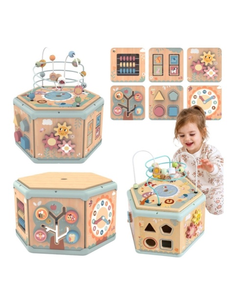 Drewniany Sześciokąt Montessori Otwierane Pudełko dla dzieci TOOKY TOY