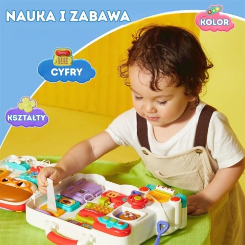 WOOPIE BABY Interaktywna Tablica Manipulacyjna Chłopiec Busy Car 3w1 Walizka Sensoryczna
