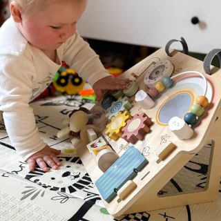 Tablica Manipulacyjna dla maluszka Edukacyjna Sensoryczna Domek Montessori 2w1 8 el.