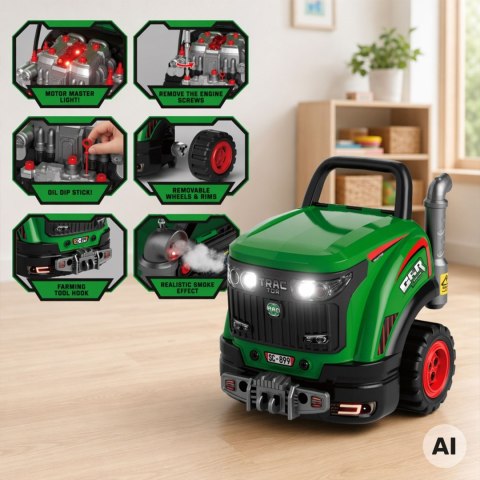 WOOPIE Interaktywny Warsztat Mechaniczny Traktor z Licznymi Akcesoriami 60 el.