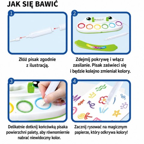 WOOPIE Kreatywny Zestaw Malowania dla Dzieci LED Pędzelek Stemple 6 Kolorów