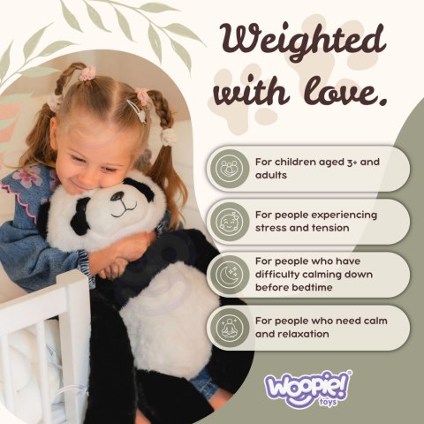 WOOPIE Pluszak Obciążeniowy Panda Antystresowy Sensoryczny Ciężkomiś Przytulanka 65cm 1500g