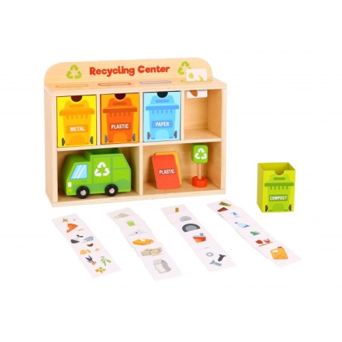 TOOKY TOY Drewniane Centrum Recyklingu Edukacyjny Sorter Tooky Toy